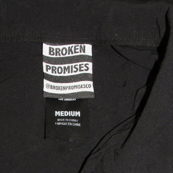 Broken Promises Grim Reaper Embroidered Button Front Shirt sz M Goth Scary - Picture 4 of 5